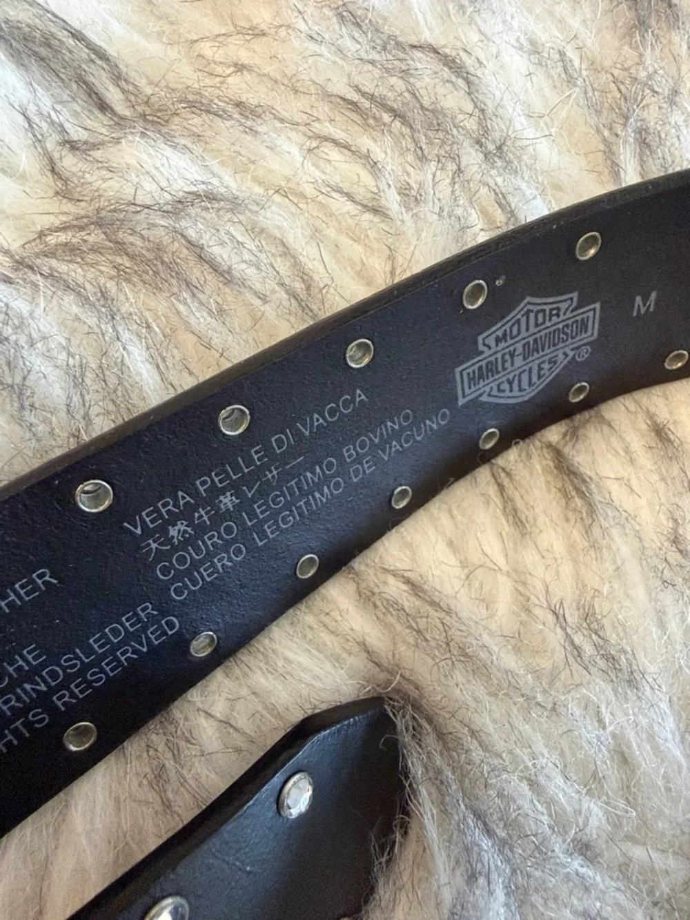 HARLEY-DAVIDSON Crystal/Black HD Studded Women's Belt